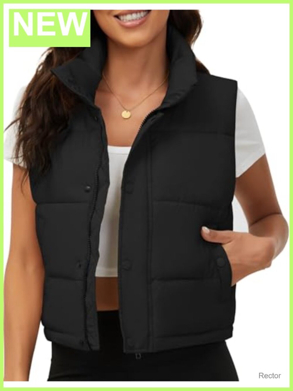 Women's Cropped Puffer Vest Sleeveless Quilted Padded Winter Outerwear
